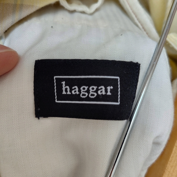 Haggar men's plaid yellow shorts cotton summer boat casual preppy 42 pastel - Picture 7 of 10